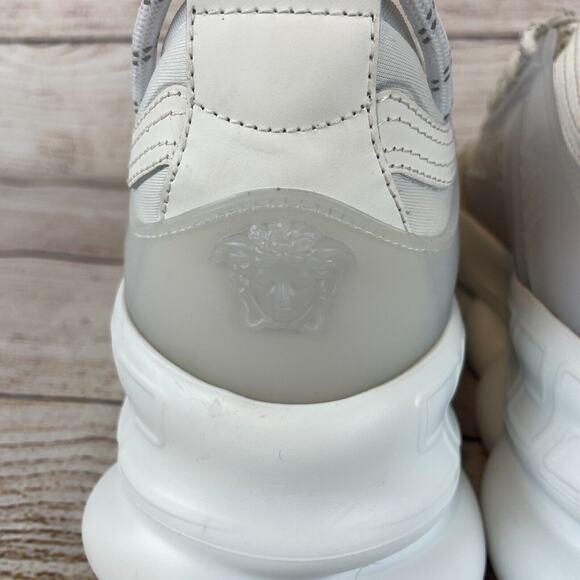 Versace Chain Reaction Mens Sneakers Sz 40 (US 7) White Mesh Rubber Suede - Picture 13 of 16